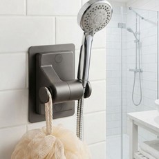 클닌 욕실 무타공 샤워기 거치대 샤워기 홀더, 다크그레이