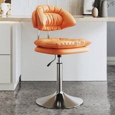 등받이 카페 의자 높이 조절 가능한 바 의자, 낮은 스타일 주황색, 1개
