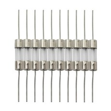 유리관퓨즈 자동차 유리관퓨즈 소형 유리관퓨즈 세트 테그 10개 5x20mm 유리 카트리지 축선 리드 퓨즈 저항기 보험 튜브 퓨즈 컷아웃 리드 와이어 포함 10암페어, 2A