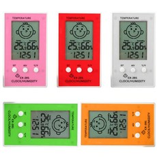 시계 습도계 온도계 측정기 LCD 디지털 실내 실외, 레드 BL01522