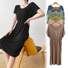 아이스원피스 여자 여름 모달 반팔 캐주얼 원피스 임부복 등원룩 홈웨어원피스 빅사이즈 셔링원피스 롱원피