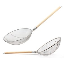 업소용 왕대형 튀김 건지기 스텐 원목 뜰채, 1개