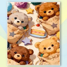 뿌로리 보석십자수 재미있는 취미 40X50 패브릭형 도안 중형, Y103, 1개