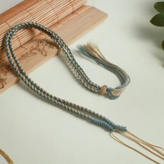 藏式手搓棉四股辮天珠掛繩, 藍色,無規格, 1個