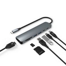 아이노트 7in1 C타입 멀티 허브 스팀텍 지원 DEX 지원 USB C / A 5Gbps HDMI 4K PD 100W 고속 충전 CH48P