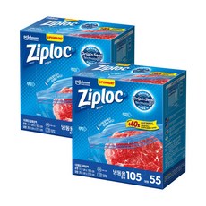 Ziploc 拉鍊袋握把和密封中號 105 張 + 大號 55 張, 160入, 2個, 混合