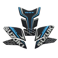 For GSX8R GSX8S 2023-2024 側油箱貼橡膠貼 3D壓花油箱墊油箱護膝 GSX-8R GSX-8S, 藍色