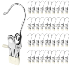 Mirsh 논슬립 코팅 바지걸이 집게, 40개, 베이지