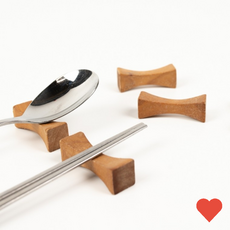 주방 식기 고무나무 젓가락 리버시블 수저받침대