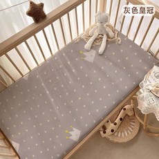 7A級抗菌嬰兒床包 優質彈力鬆緊帶 純棉卡通床包, 灰色, 1個