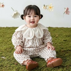 몽실이 플라워 카라 여아 우주복 가을 유아용 외출복 사진촬영 기념일