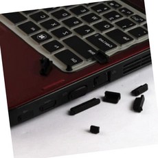 노트북 USB 단자 먼지 커버 세트 실리콘 먼지막이 16P 포트, 1개, 블랙 (16종)