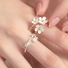 꽃반지SET 벚꽃 여성 패션반지 포인트 은 악세서리 우정링 사리 은반지