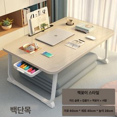 접이식 베드트레이 노트북 거치대 독서대 겸용 간이식탁, 1인용, 월넛 플래그십 240 슬롯 서랍 책장