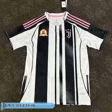25-26尤文主場泰版足球服，最新賽季球迷版球衣，透氣舒適運動服，展現您對球隊的熱愛，讓您在球場上自由奔跑和跳躍, 主場,2XL