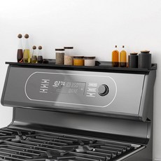스토브 상단 선반 스토브용 2pcs 15인치 스테인리스 스틸 주방 스파이스 랙, 15"x2 UP, Black