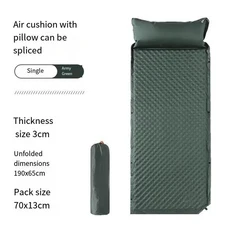 계란 여물통 웨이브 포인트 자동 풍선 매트리스 방습 매트 야외 캠핑 텐트 바닥 낮잠, 01 190cmx65cm, 04 Thickness 3cm   1