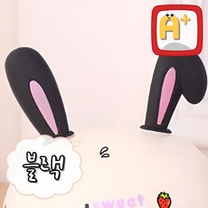 알탱고 [토끼 귀] 헬멧 부착형 레포츠용 선물용, 블랙