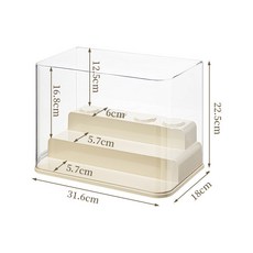 【台灣出貨】 透明亞克力盲盒展示盒 泡泡瑪特手辦防塵收納盒 可疊加玩具儲物盒 PET高透展示盒 送無痕貼, 1個, 大號[階梯款]約裝14個娃娃