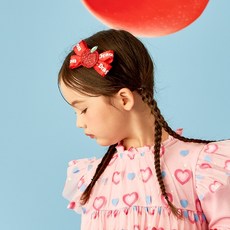 [AK플라자] [티파니] 핑크 드레곤 애플 리본 헤어핀 P55DG5051