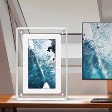 아크릴 디지털 사진 프레임 7 인치 1500mAh 배터리 수직 디스플레이 IPS 스크린 4G 메모리 디지털 사진 프레임, 01 명확하다