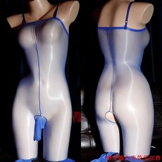 台東出貨 新品推薦 1D油亮絲襪男士開襠帶jj套性感極光抹胸連褲襪偽娘免脫