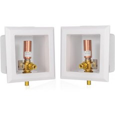 2개 묶음 GUOFIS 아이스메이커 아울렛 박스 사전 설치된 14회전 볼 밸브12인치 PEX 크림프 인렛 X 14인치 외경 압축, 2