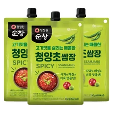 청정원 순창 청양초 쌈장 3개, 190g, 1개