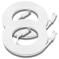 애플 USB C to 충전 케이블 2개 세트 10피트 100W 긴 타입 고속 충전기 아이폰 16 E17에어15프로플러스프로 맥스용 맥북 프로에어용 아이패드 프로 12.911인치, White, 60w Usb-c, 3ft