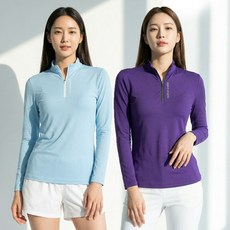 <투엘라> (1+1) 여성 쿨링 집업 긴팔 티셔츠_등산 일상 아이스무드