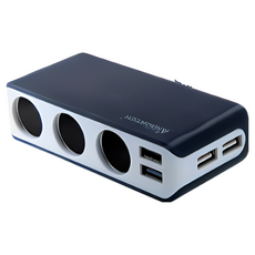 ANBORTEH 車用擴充座 智能電壓監控 6.8A 4USB 3孔, 1個