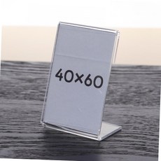 미니 아크릴 가격표 꽂이 4x6 L자형 스탠드 카페 베이커리 네임택 진열대 pop 테이블안내판, 세로꽂이 4x6cm