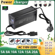 60V 5A 8A 10A 스마트 배터리 충전기 Lifepo4 16S 리튬 고속 인산철 팩, 01 번들 2, 02 69.4V, 04 10A