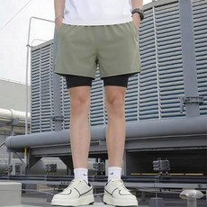 運動短褲 男生 夏季 寬褲, 軍綠