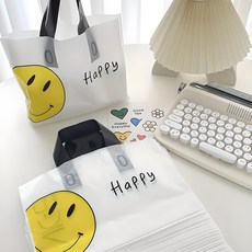 微笑手提塑膠袋, 50個, 黃色