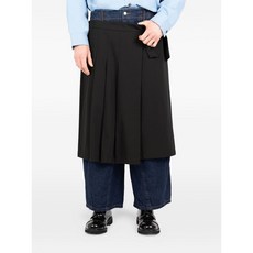 소시에떼아노님 플리츠 타이 미디 스커트