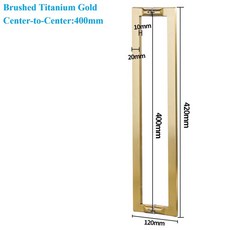 호환 1개 SUS304 유리 도어 바 풀 백투백 마운트 로즈 골드 화이트 블랙, 06 Slim Gold 400mm