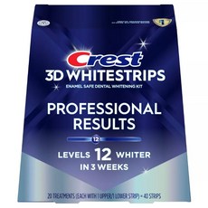 크레스트 3D 치아미백 키트 프로페셔널 화이트닝 치아미백 레벨12 스트립40개, 1박스, 300g