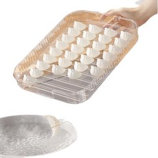 餃子冷凍收納盒, 奶油色 一層一蓋, 1套
