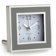 Addison Ross 배터리 알람 시계 - 무소음 스위프 컴팩트하고 세련된 침대 옆 벨벳 뒷면 디자인/가정 및 사무실 장식 그레이 샤그린 186931 8539167659, Taupe
