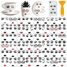 PVC 열전사 스티커 창문 컵 화분 데코 인테리어 14x14cm 12장세트 12가지 디자인, 눈