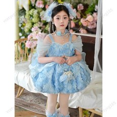 台灣出貨 發票【萬聖節】女童愛莎公主裙兒童蓬蓬裙禮服灰姑娘吊帶大蝴蝶拖尾玫瑰花公主裙 萬聖節服飾 連衣裙 萬聖節裝扮 萬