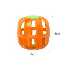 寵愛毛宅 寵物玩具 貓咪玩具 萬聖節逗貓棒 互動鈴鐺球, 1個, 黃色南瓜鈴鐺球