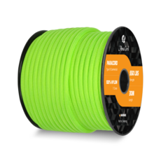 [10+1이벤트] 군용등급 550 파라코드 4mm 30m TypeIII 7심 100%나일론 낙하산 줄 캠핑 야외 활동 DIY 프로젝트, 네온 그린