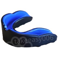 運動防磨防碰撞護齒牙套, 外黑內藍色, 1個