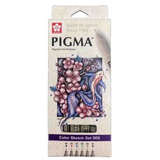 SAKURA PIGMA Manga Set 漫畫套裝組 - 多種筆尖選擇，防水防褪色，專業漫畫創作, 彩色｜XSDK005-6A, 1個