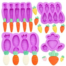 2 당근 실리콘 몰드 부활절 레진 퐁당 초콜릿 DIY 베이킹 케이크 장식 도구 캔디 설탕 컵케이크 토퍼 파티 용품 폴리머 클레이 공예 4개 세트, 2 당근 실리콘 몰드, 부활절 레진 퐁당 초콜릿 DIY