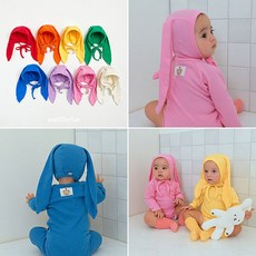 오뜨베베 레인보우토끼보넷 신생아의류 아기보넷 봄 가을 아기옷