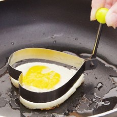별모양 하트모양 식빵 토스트 계란 후라이 조리 틀 스테인리스 주방 요리 도구, 1개
