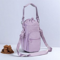 鋁箔保溫保冷水杯套 單肩斜挎 水壺袋 便攜通勤 水瓶保護套, 1個, 黛紫